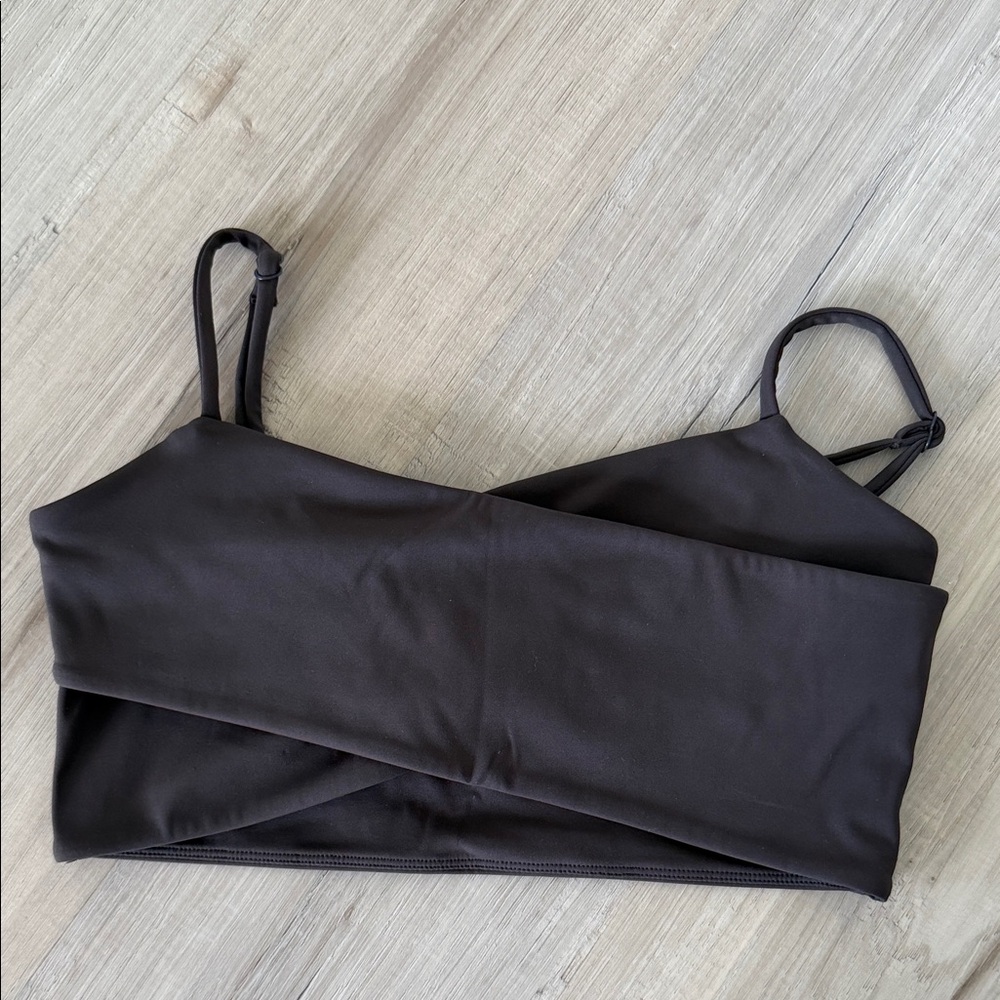 Adanola Black Wrap-Front Sports Bra